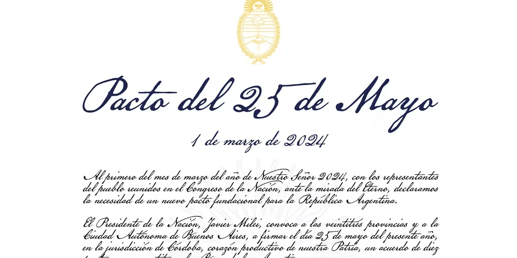 Rumbo al Pacto de Mayo, el Gobierno convoca a los ministros provinciales a evaluar los puntos claves